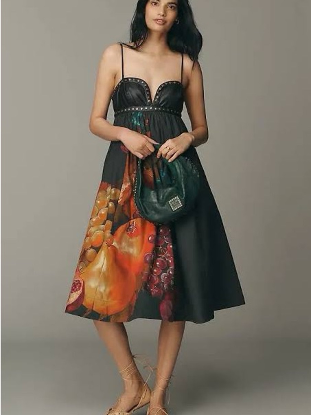Maeve Twofer Faux Leather Babydoll Dress-XL-NWT